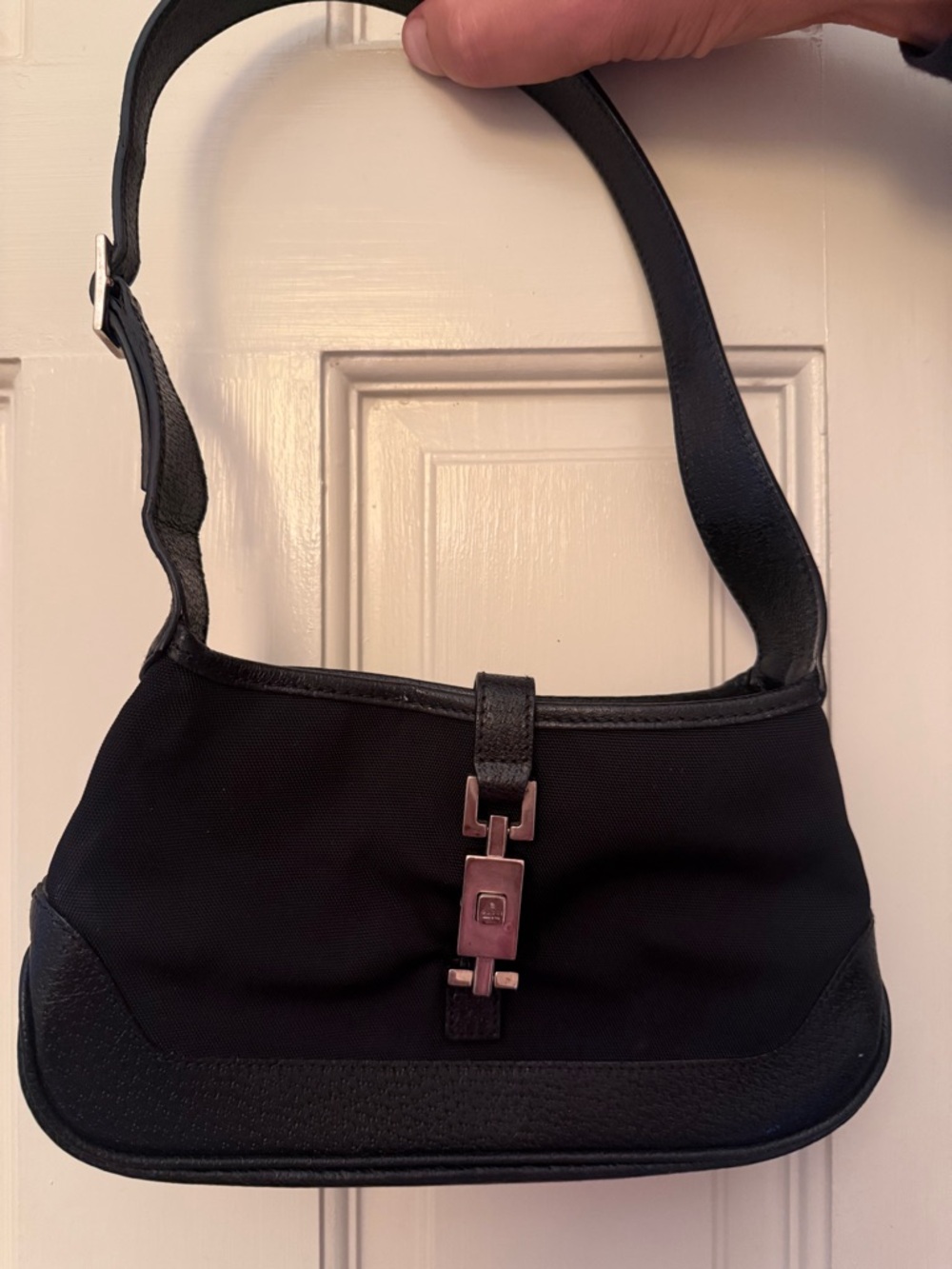 Gucci Black Shoulder Bag with Silver-Tone Hardware